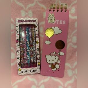 Hello Kitty Pink Notepad and Gel Pens Set